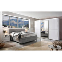 BOXSPRINGBETT 160/200 cm,  in Grau, Matratze, gepolstertes Kopfteil, Bettkasten, H2 + H3 = mittel + fest  - Schwarz/Grau, Design, Kunststoff/Textil (160/200cm) - RUF Betten