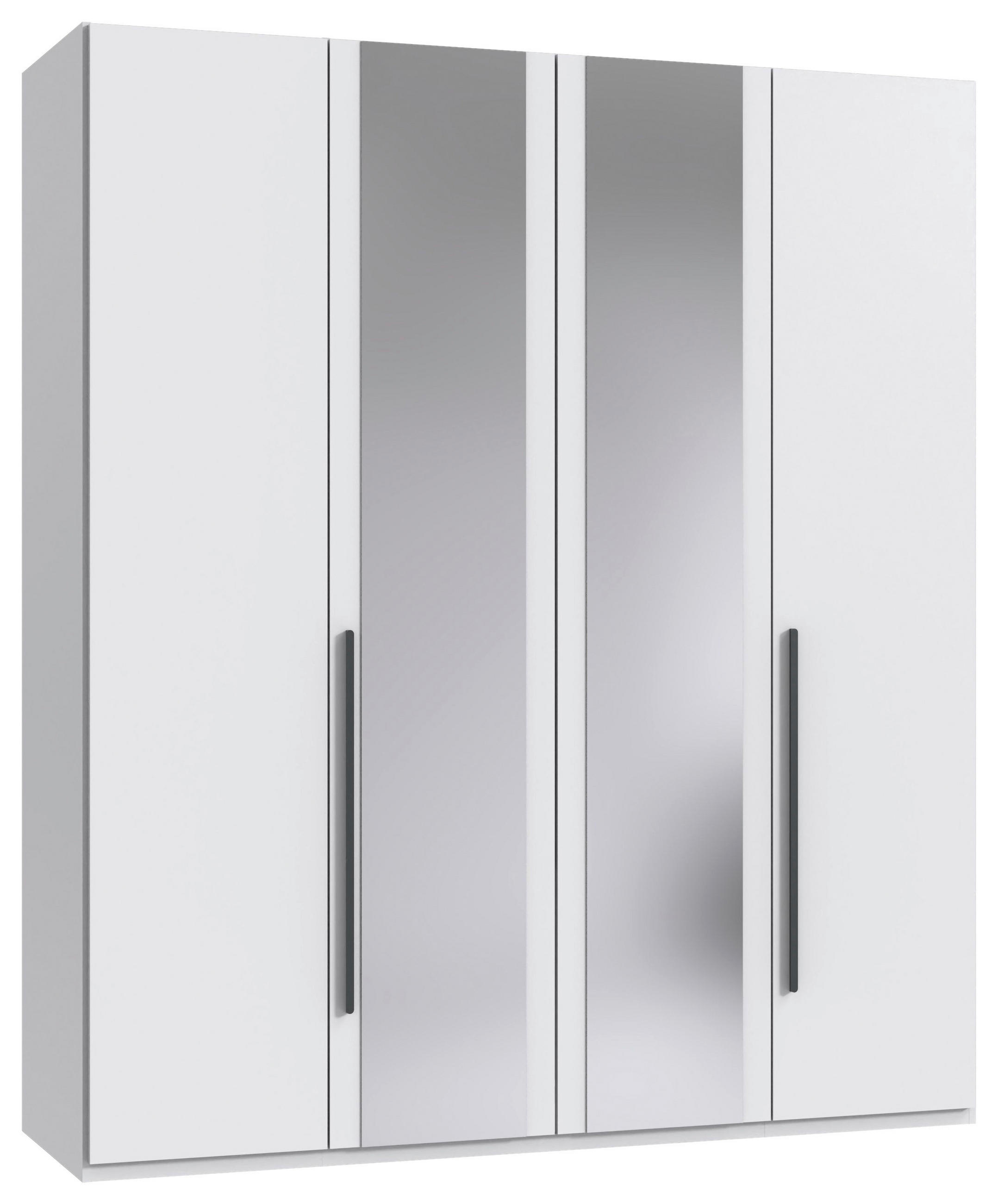 DREHTÜRENSCHRANK Graphitfarben, Weiß 4 Tür(en)  - Graphitfarben/Weiß, MODERN, Glas/Holzwerkstoff (180/208/58cm) - Chameo