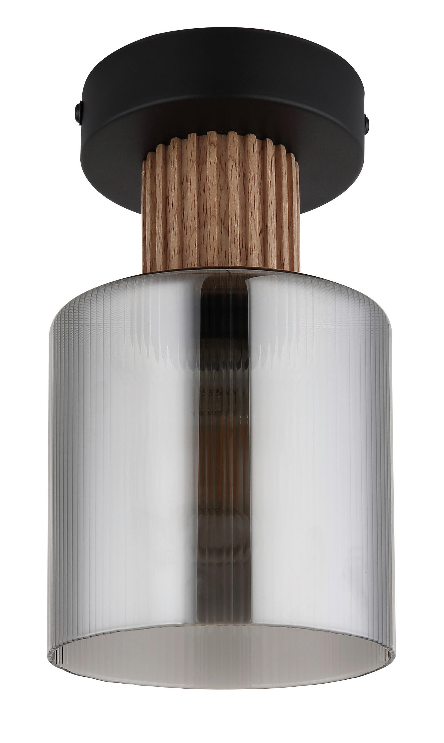 TAKLAMPA ALEIDIS 12/21 cm  - svart/mörkbrun, Natur, metall/trä (12/21cm) - Globo