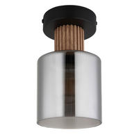 SVJETILJKA STROPNA ALEIDIS  - tamno smeđa/crna, Natur, staklo/drvo (12/21cm) - Globo