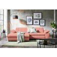 ECKSOFA in Webstoff Koralle  180/265 cm  - Koralle/Schwarz, Design, Textil/Metall (180/265cm) - Carryhome