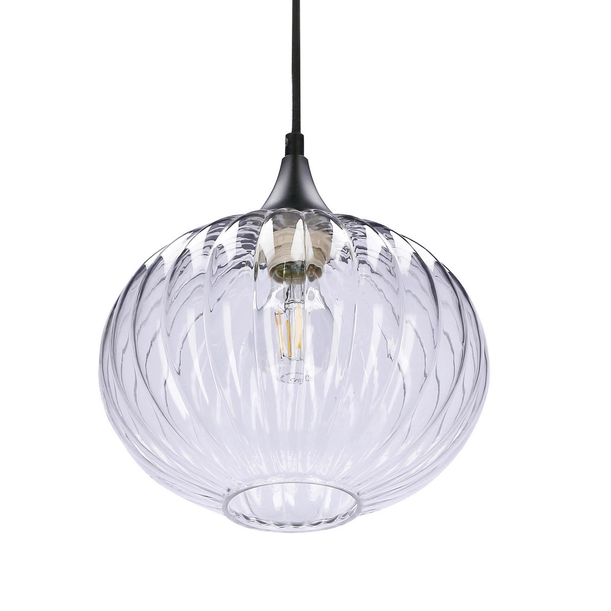PENDELLAMPA Exeter 24/24/90 cm  - svart, Design, metall/glas (24/24/90cm)