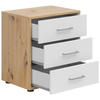 NACHTSCHRANK  - Silberfarben/Grauweiß, Basics, Holzwerkstoff/Kunststoff (50/54/35cm)