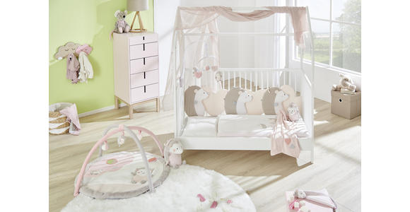 GITTERBETT Emma 1 Buche massiv Weiß  - Weiß, Trend, Holz (145/75/162cm) - My Baby Lou