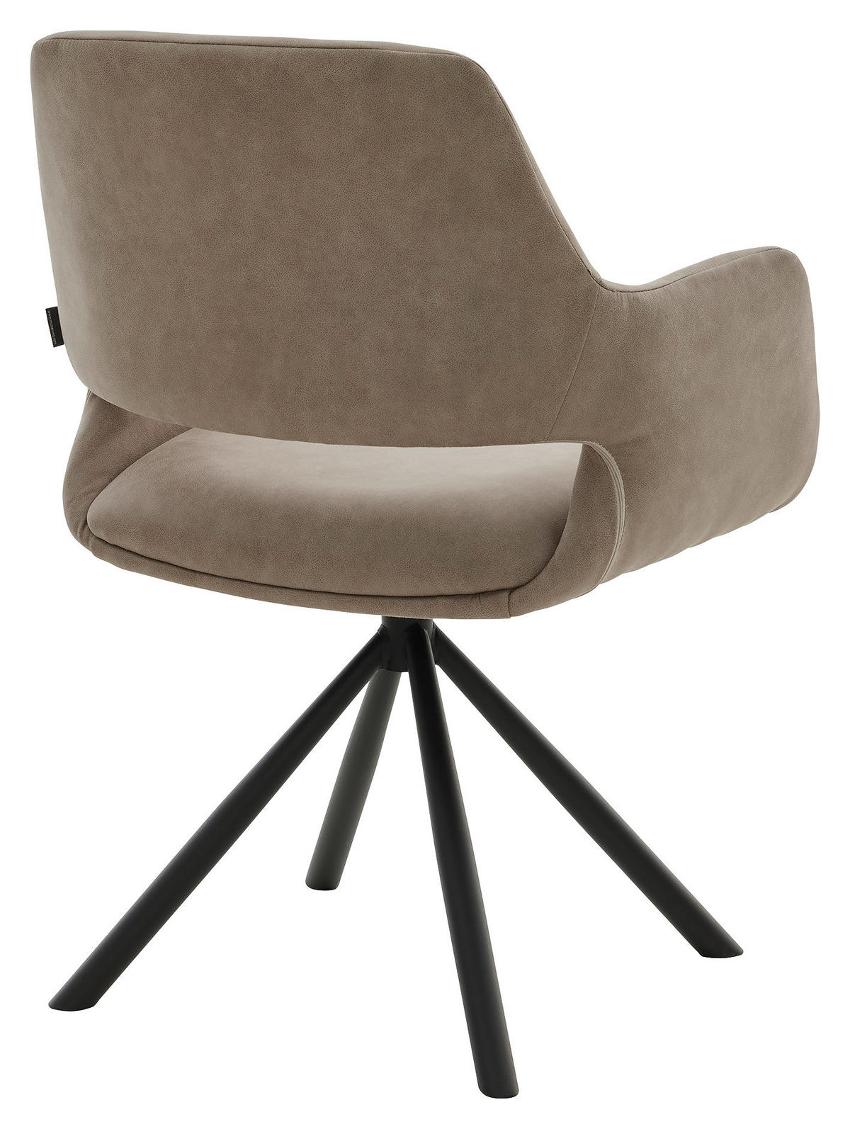 ARMLEHNSTUHL  Stoffauswahl, Sitzfläche 180° drehbar, automatische Rückholfunktion Mikrofaser  - Beige/Schwarz, Design, Textil/Metall (62/83/62cm) - Musterring