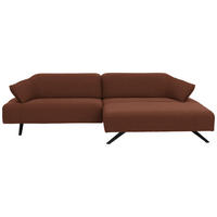 ECKSOFA in Struktur Terracotta  - Anthrazit/Terracotta, Design, Textil/Metall (276/165cm) - Himolla