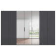 DREHTÜRENSCHRANK 350/235/61 cm,  in Graphitfarben, 7-türig  - Graphitfarben, Basics, Glas/Holzwerkstoff (350/235/61cm) - Novel