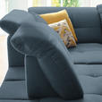ECKSOFA in Chenille Blau  240/308 cm  - Blau/Schwarz, Design, Textil/Metall (240/308cm) - Xora
