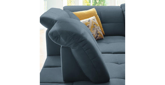 ECKSOFA in Chenille Blau 240/308 cm - Blau/Schwarz, Design, Textil/Metall (240/308cm) - Xora