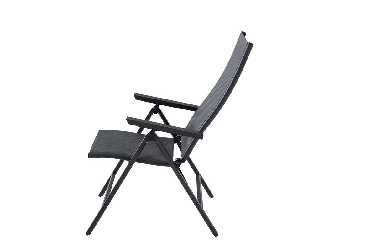 GARTENKLAPPSESSEL in Metall, Kunststoff Anthrazit  - Anthrazit, Basics, Kunststoff/Metall (60/110/66cm) - Siena Garden