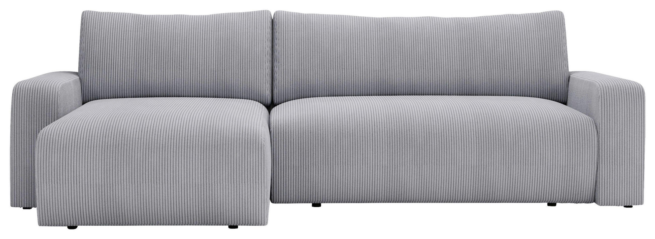 ECKSOFA Grau Cord  - Schwarz/Grau, MODERN, Kunststoff/Textil (150/245cm) - Carryhome