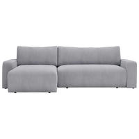 CANAPÉ D'ANGLE in Cord Grau  - Schwarz/Grau, Modern, Kunststoff/Textil (150/245cm) - Carryhome