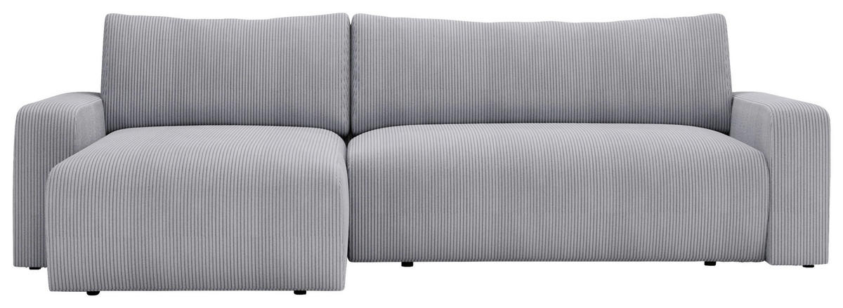 CANAPÉ D'ANGLE in Cord Grau  - Schwarz/Grau, Modern, Kunststoff/Textil (150/245cm) - Carryhome