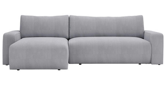 ECKSOFA in Cord Grau  - Schwarz/Grau, MODERN, Kunststoff/Textil (150/245cm) - Carryhome