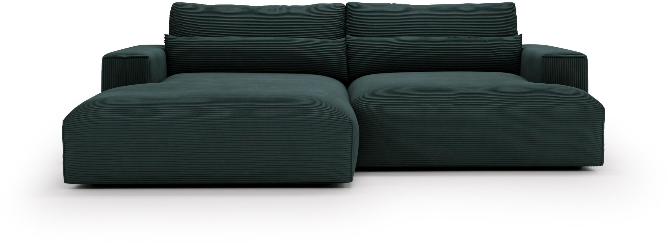 ECKSOFA Felicia Anthrazit Cord  - Anthrazit/Schwarz, Design, Kunststoff/Textil (187/267cm) - Stylife