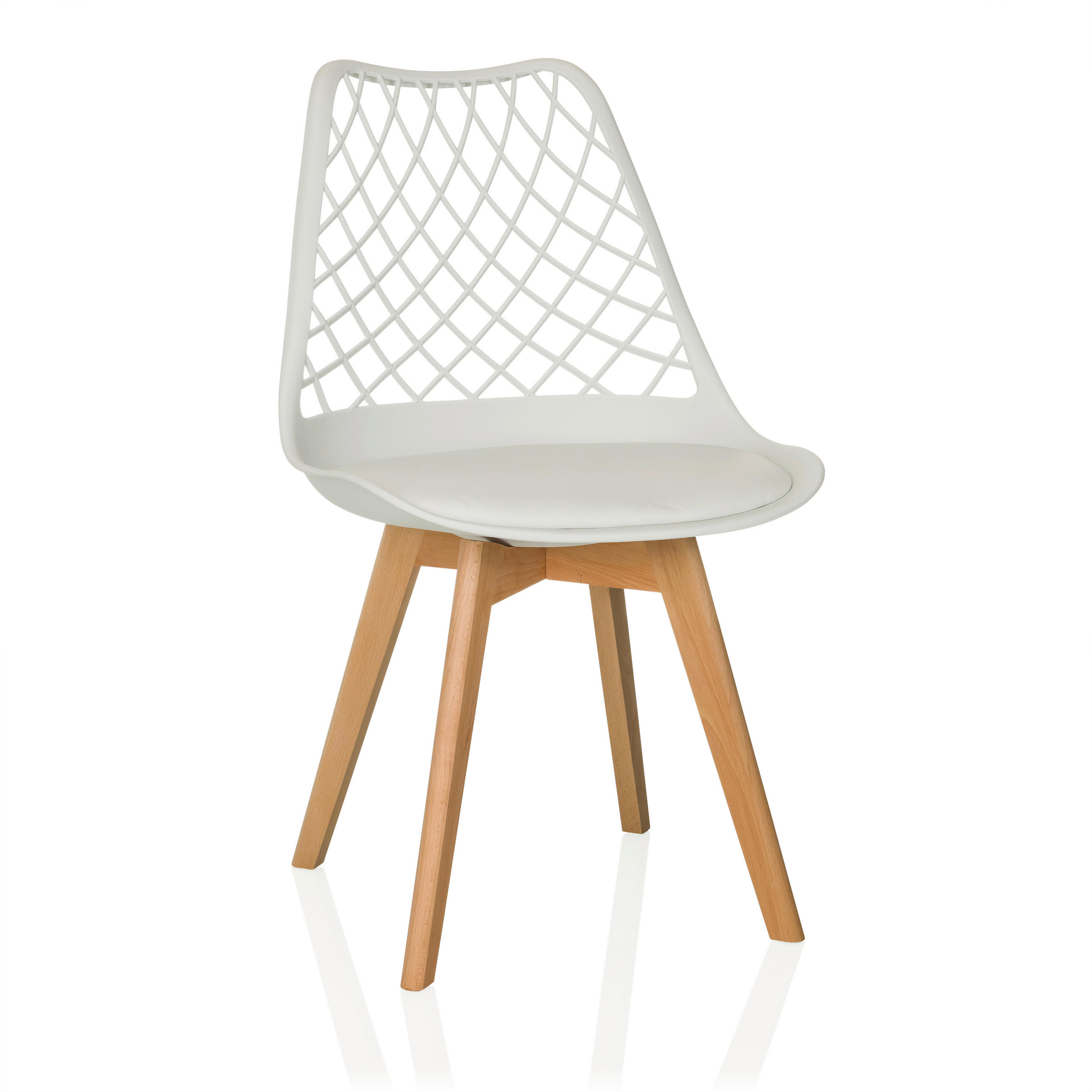 BESUCHERSTUHL  in Weiß  - Buchefarben/Weiß, MODERN, Holz/Kunststoff (49/81/53cm) - MID.YOU