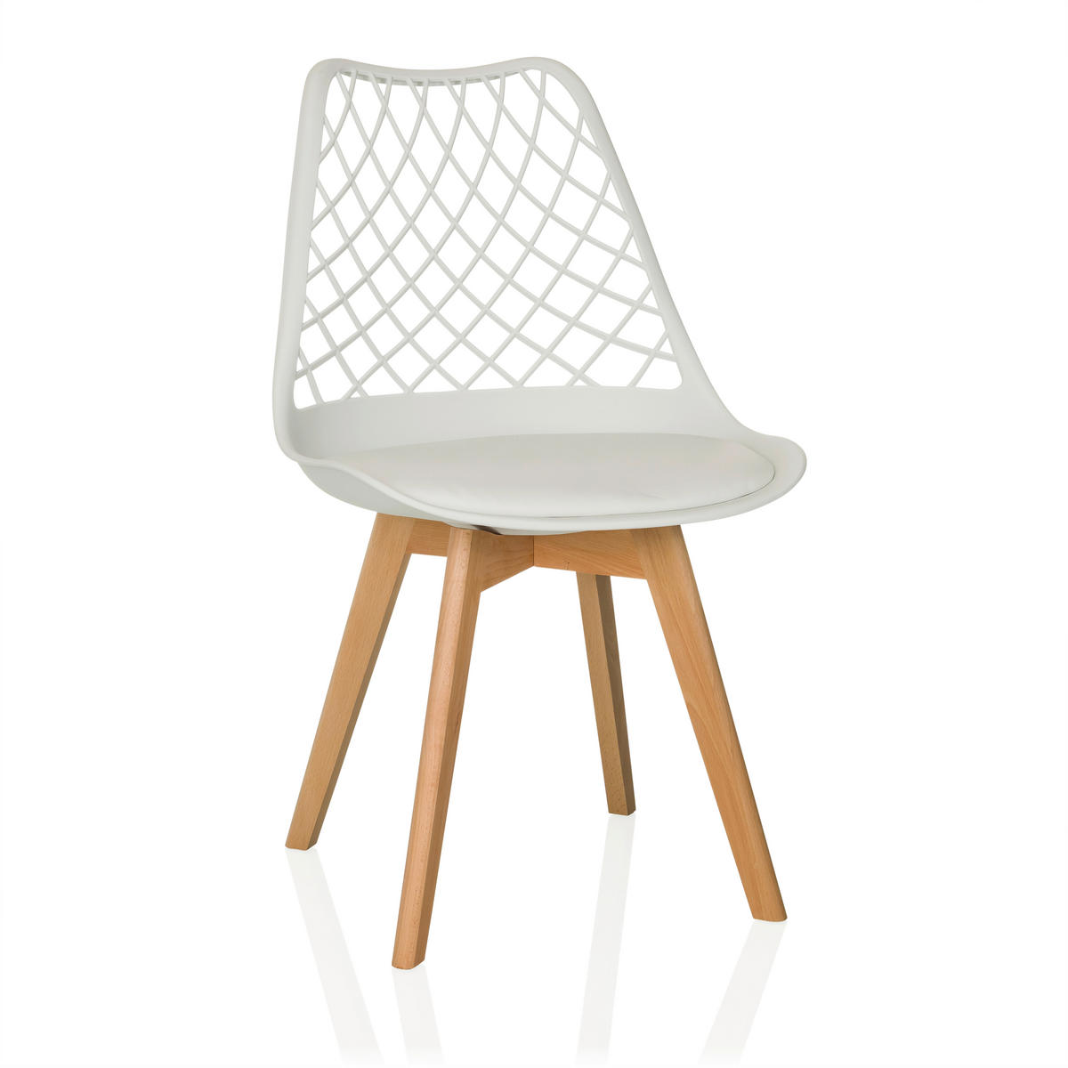 BESUCHERSTUHL  in Weiß  - Buchefarben/Weiß, MODERN, Holz/Kunststoff (49/81/53cm) - MID.YOU