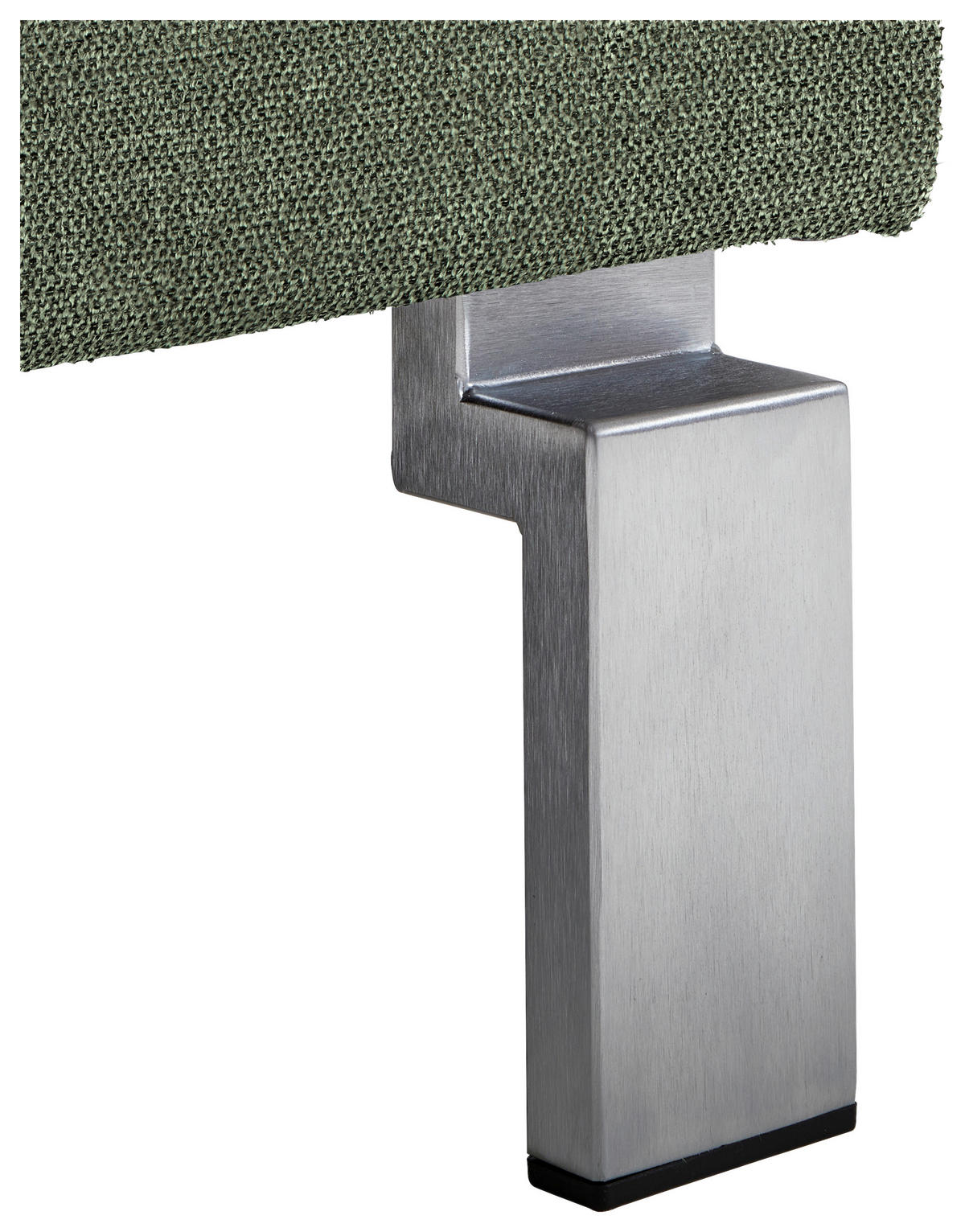 ECKSOFA in Flachgewebe Olivgrün  - Chromfarben/Olivgrün, Design, Textil/Metall (276/200cm) - Hom`in