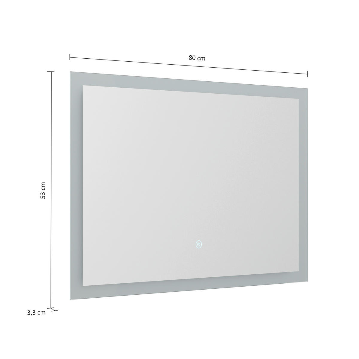 BADEZIMMERSPIEGEL 80/53/3,2 cm  - MODERN, Glas (80/53/3,2cm) - MID.YOU