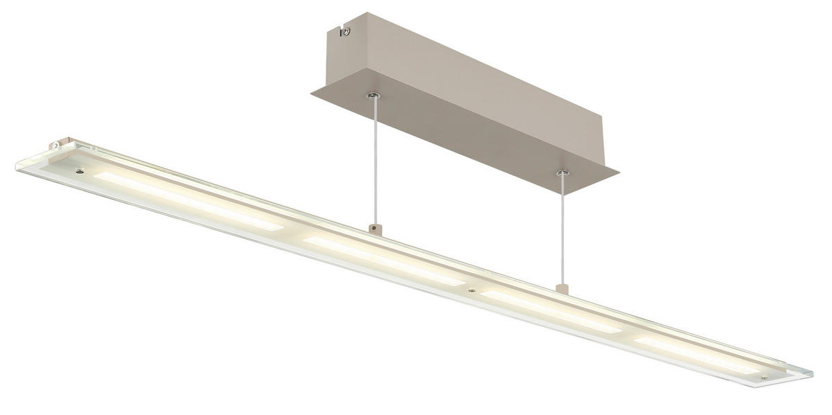 LED-HÄNGELEUCHTE Novak 115/9/150 cm  - Sandfarben/Klar, Design, Glas/Kunststoff (115/9/150cm) - Globo