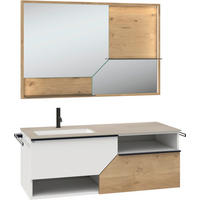 BADEZIMMER 3-teilig  in 128,4 cm  - Sandfarben/Eichefarben, LIFESTYLE, Holz/Keramik (128,4cm) - Voglauer