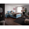 BOXSPRINGBETT 200/220 cm  in Pastellblau  - Pastellblau/Schwarz, KONVENTIONELL, Textil/Metall (200/220cm) - Esposa