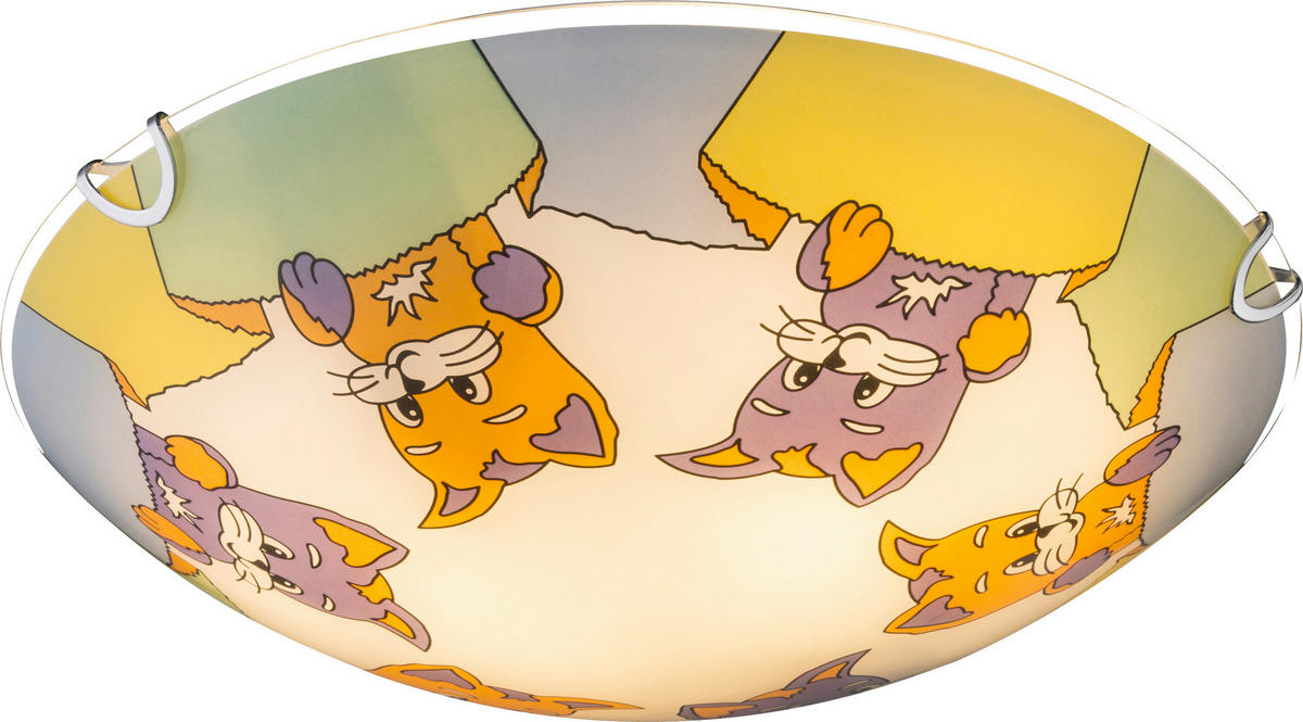 OTROŠKA STROPNA SVETILKA  KIDDY ///230 V/E27 - bela/večbarvno, Trendi, kovina/steklo (30/6,5cm)