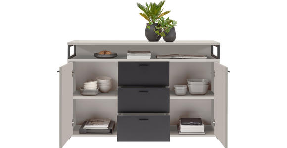 SIDEBOARD  in 134/87,8/38 cm  - Kaschmir/Schwarz, KONVENTIONELL, Holzwerkstoff/Kunststoff (134/87,8/38cm) - Xora