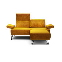 2-SITZER-SOFA Samt Gelb  - Gelb/Schwarz, Design, Textil/Metall (164-194/85/86-94cm) - SENSOO
