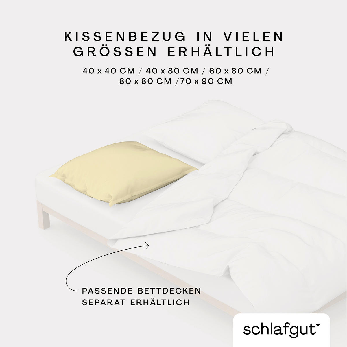 KOPFKISSENBEZUG WOVEN SATIN 40/80 cm  - Gelb, Basics, Textil (40/80cm) - Schlafgut