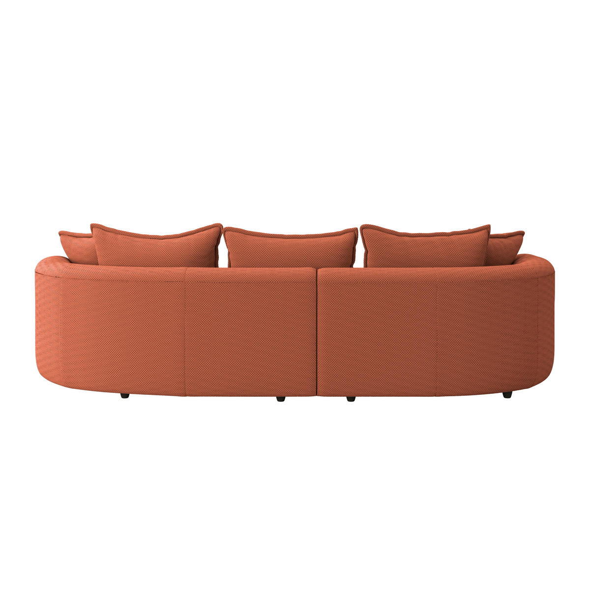 ECKSOFA in Velours, Struktur Terracotta  - Terracotta/Schwarz, Modern, Kunststoff/Textil (168/287cm) - Livetastic