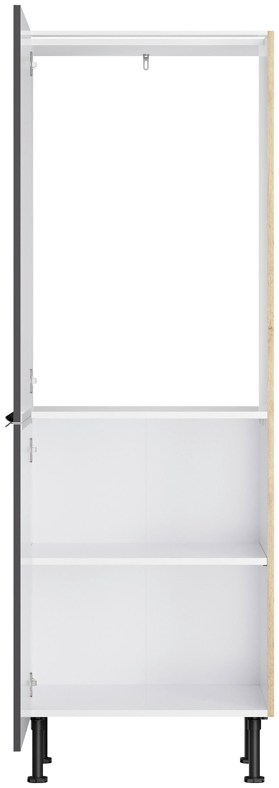 KÜCHENLEERBLOCK 270 cm   in Anthrazit, Eichefarben  - Edelstahlfarben/Eichefarben, Basics, Holzwerkstoff/Metall (270cm) - Optifit