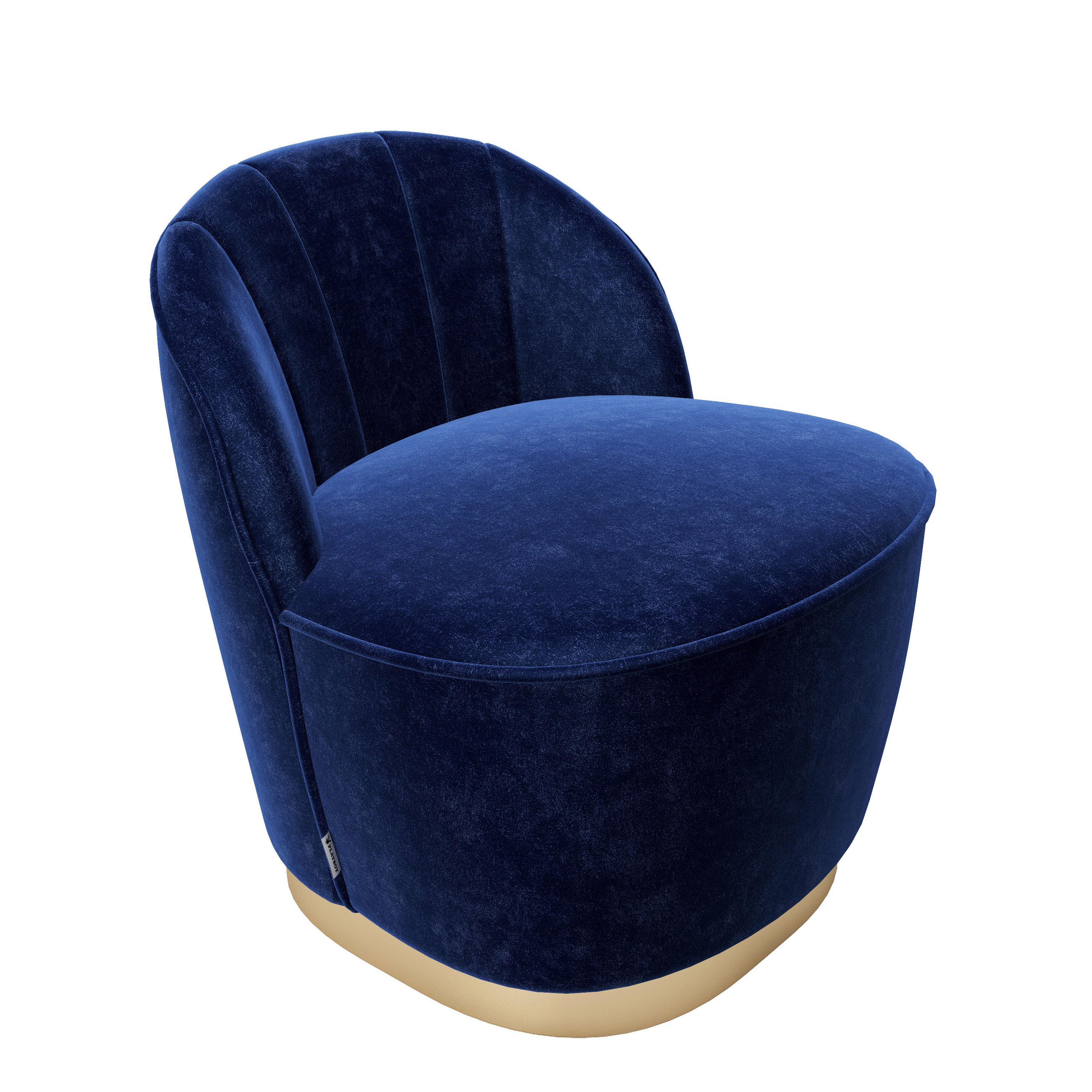 SESSEL in Samt Blau  - Blau, KONVENTIONELL, Textil (67/70/71cm) - Playboy