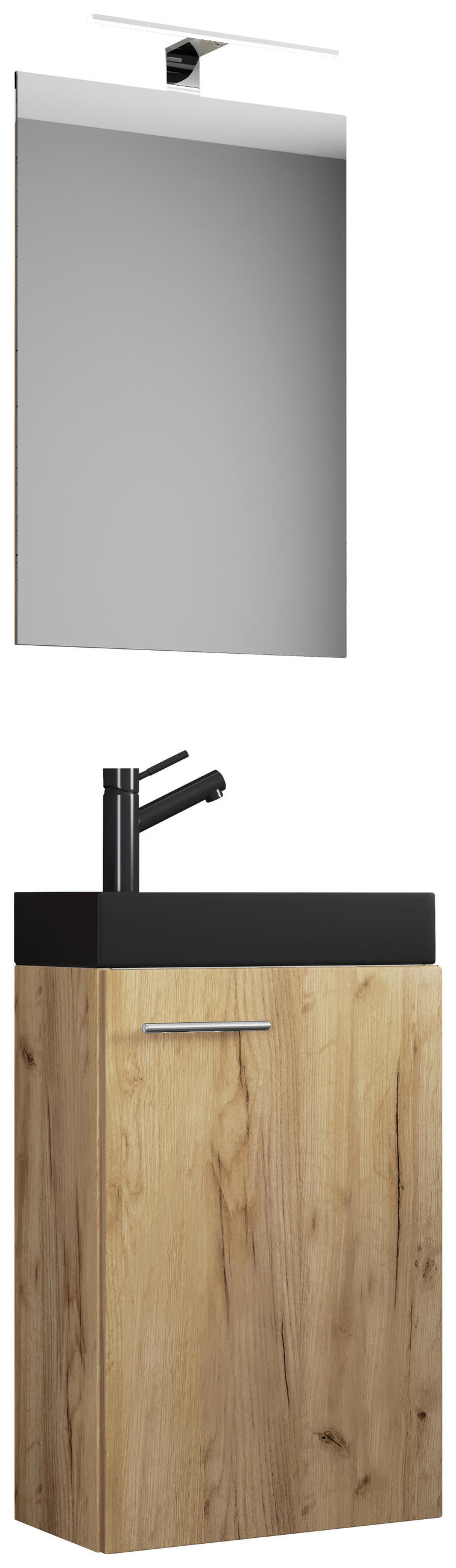 GÄSTEBAD - Honigeiche/Silberfarben, Modern, Glas/Keramik (41cm) - MID.YOU