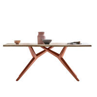 ESSTISCH 200/100/78,5 cm Echtholz  Holz, Metall rechteckig Braun, Naturfarben  - Braun/Naturfarben, MODERN, Holz/Metall (200/100/78,5cm) - MID.YOU