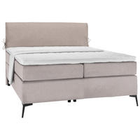 POSTELJA BOXSPRING 120 cm   x 200 cm  , tekstil svetlo siva, bež  - črna/bež, Design, kovina/tekstil (120/200cm) - Hom`in
