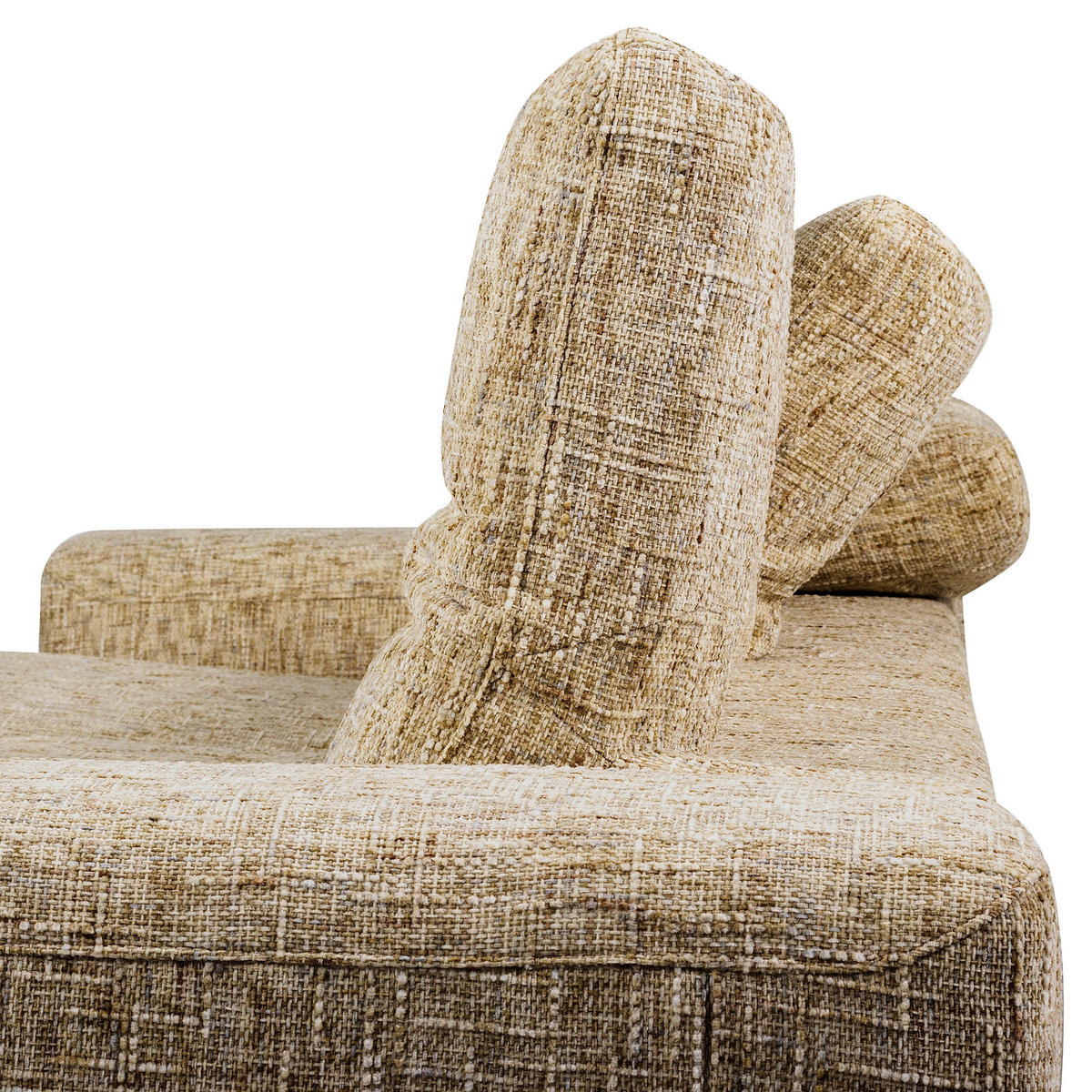 ECKSOFA PORTLAND in Struktur Hellbraun Kopfteilverstellung  295/187 cm  - Chromfarben/Hellbraun, Design, Holz/Textil (295/187cm) - Livetastic