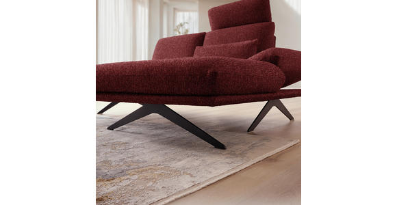 ECKSOFA  in Flachgewebe Rot  234/155 cm  - Rot/Schwarz, Design, Textil/Metall (234/155cm) - Dieter Knoll