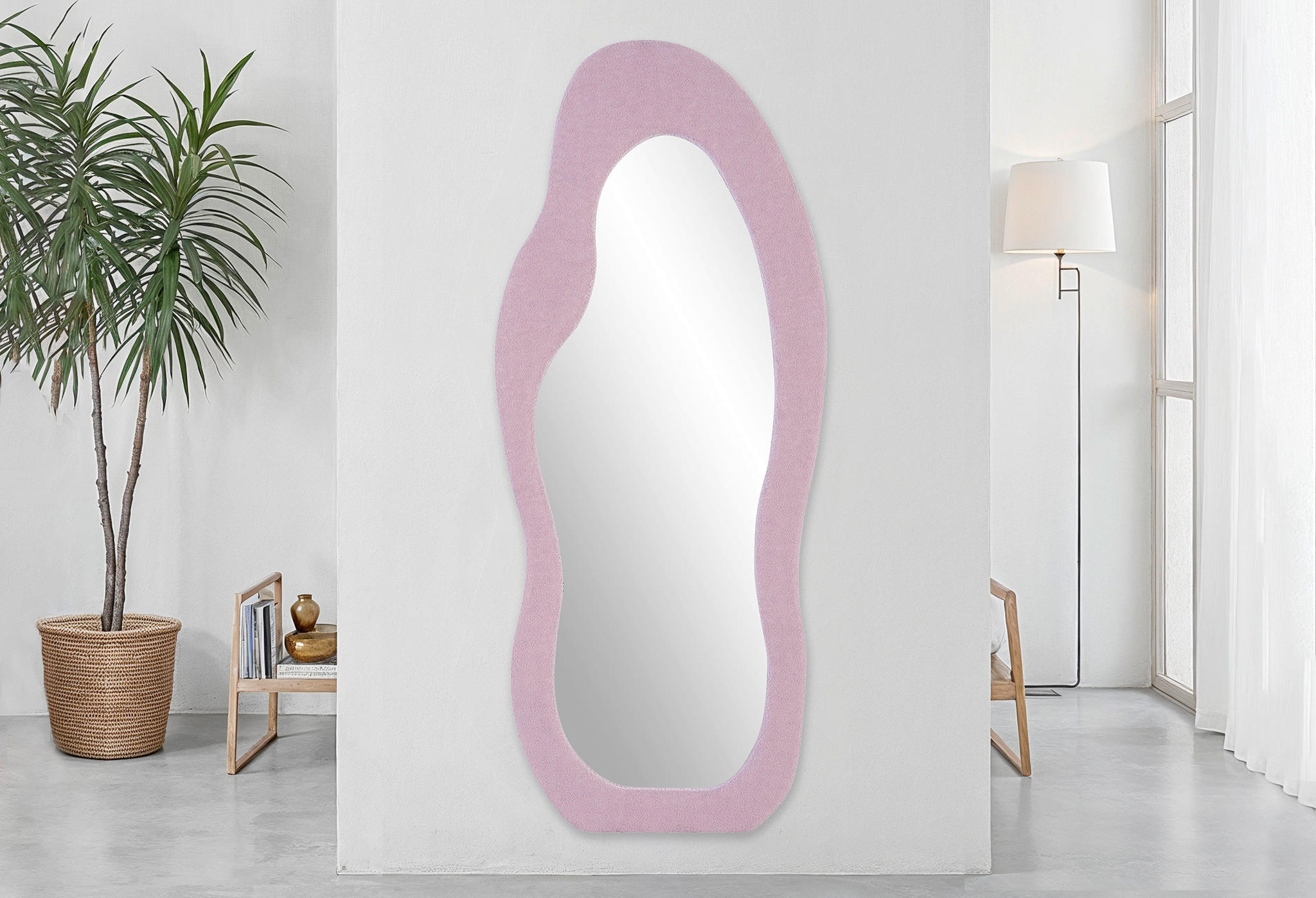 WANDSPIEGEL 72/170/3,5 cm    in Freiform  - Mauve, Design, Glas/Holzwerkstoff (72/170/3,5cm) - MID.YOU