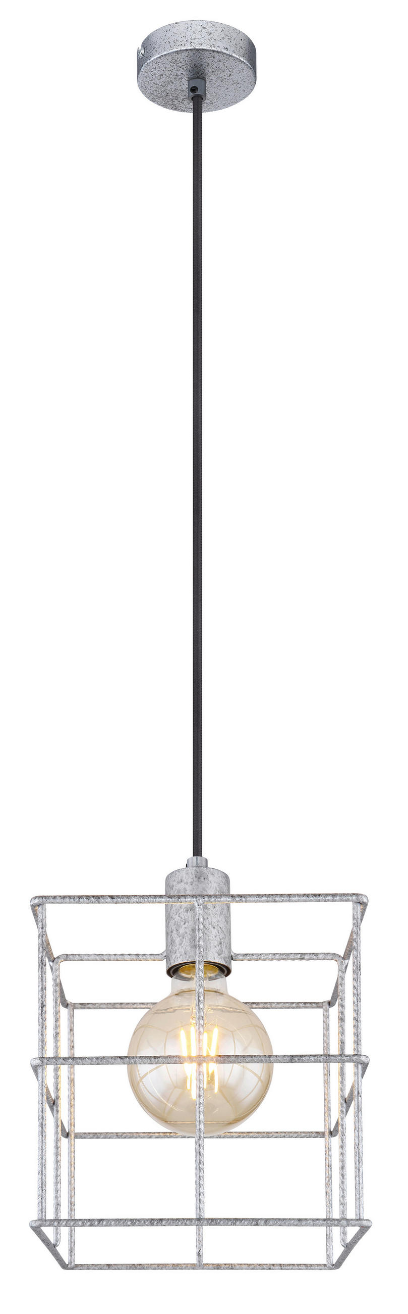 HÄNGLAMPA Merril 20/20/150 cm  - zinkfärgad, Design, metall (20/20/150cm) - Globo