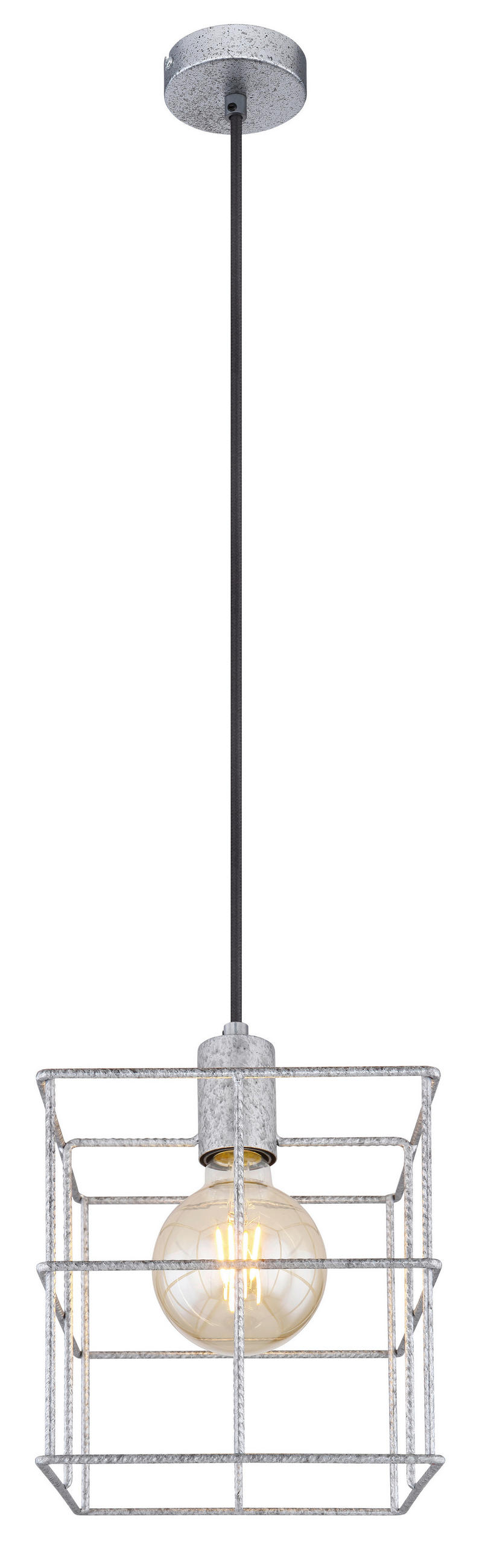 HÄNGELEUCHTE Merril 20/20/150 cm   - Zinkfarben, Design, Metall (20/20/150cm) - Globo