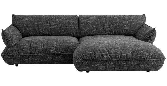 ECKSOFA  in Flachgewebe Graubraun  264/185 cm  - Graubraun/Schwarz, Design, Kunststoff/Textil (264/185cm) - Belluti