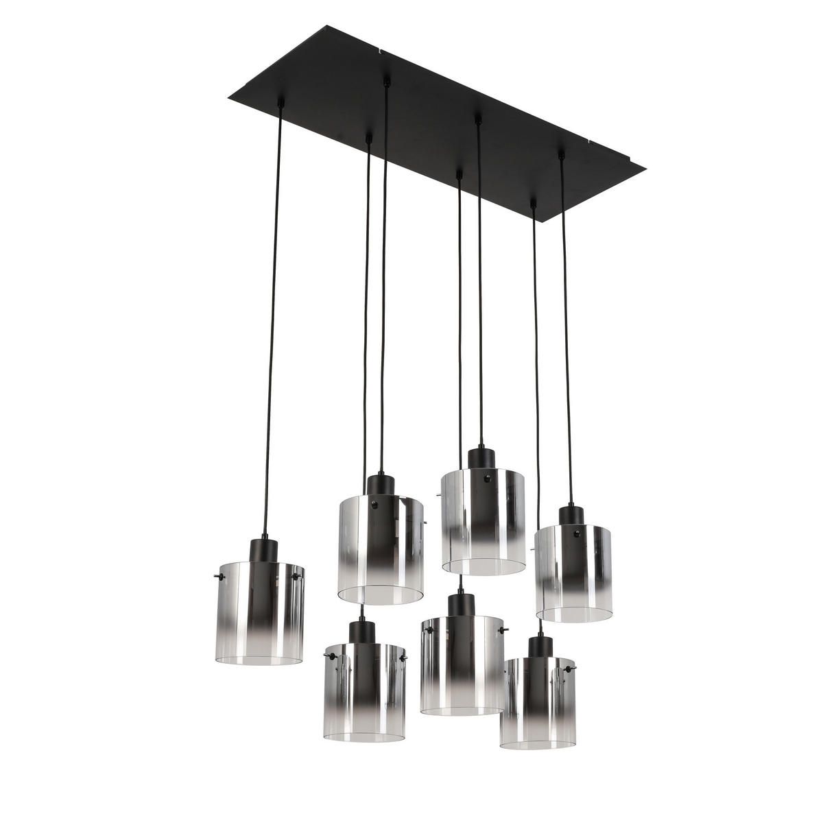 HÄNGELEUCHTE 86/34/120 cm   - Chromfarben/Schwarz, Design, Glas/Metall (86/34/120cm) - Novel