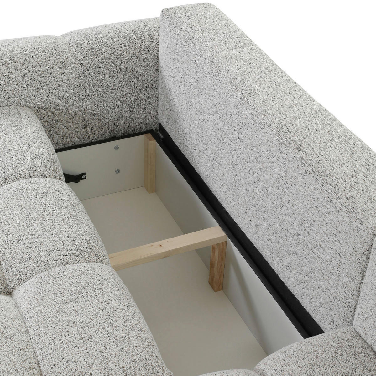 ECKSOFA in Flachgewebe Greige  - Greige/Schwarz, Konventionell, Kunststoff/Textil (276/175cm) - Carryhome