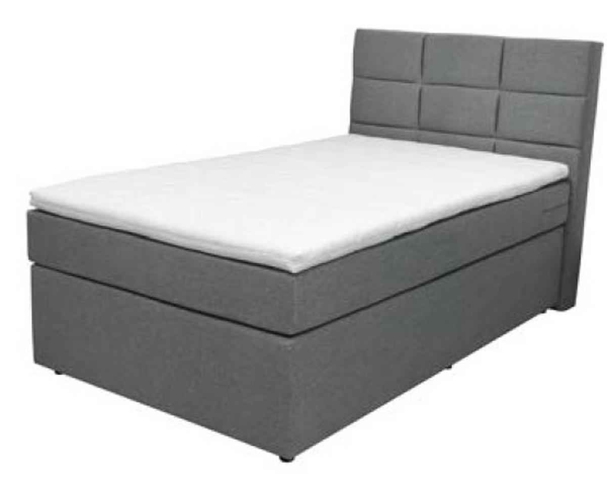 BOXSPRINGBETT 100/200 cm  in Grau  - Schwarz/Grau, KONVENTIONELL, Textil (100/200cm) - Carryhome