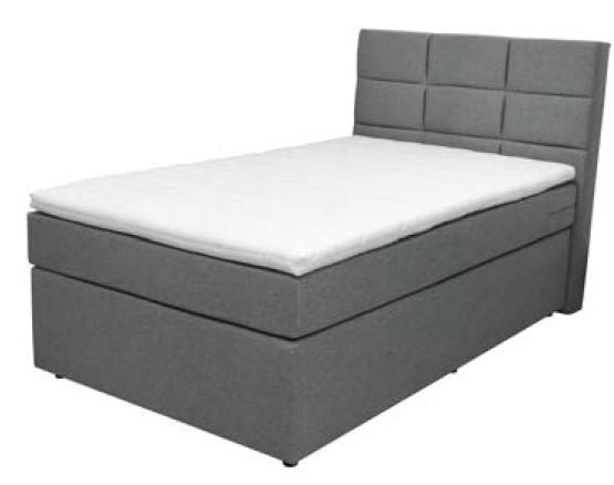 Thumbnail - Carryhome Boxspringbett, Grau, Textil, H4, 5-Zonen, Höhe ca. 18 cm, 100x200 cm, Topper durchgehend, in verschiedenen Grö...