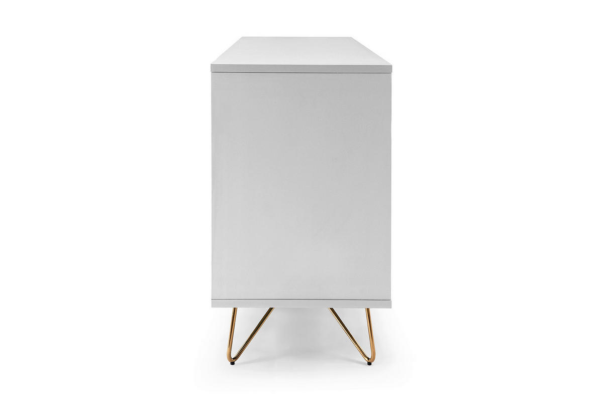 KOMMODE  in 120/70/40 cm  - Messingfarben/Weiß, Design, Holzwerkstoff/Metall (120/70/40cm) - Livetastic