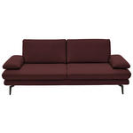 3-SITZER-SOFA  in Echtleder Beere   - Beere/Schwarz, Design, Leder/Metall (222/86/104cm) - Dieter Knoll
