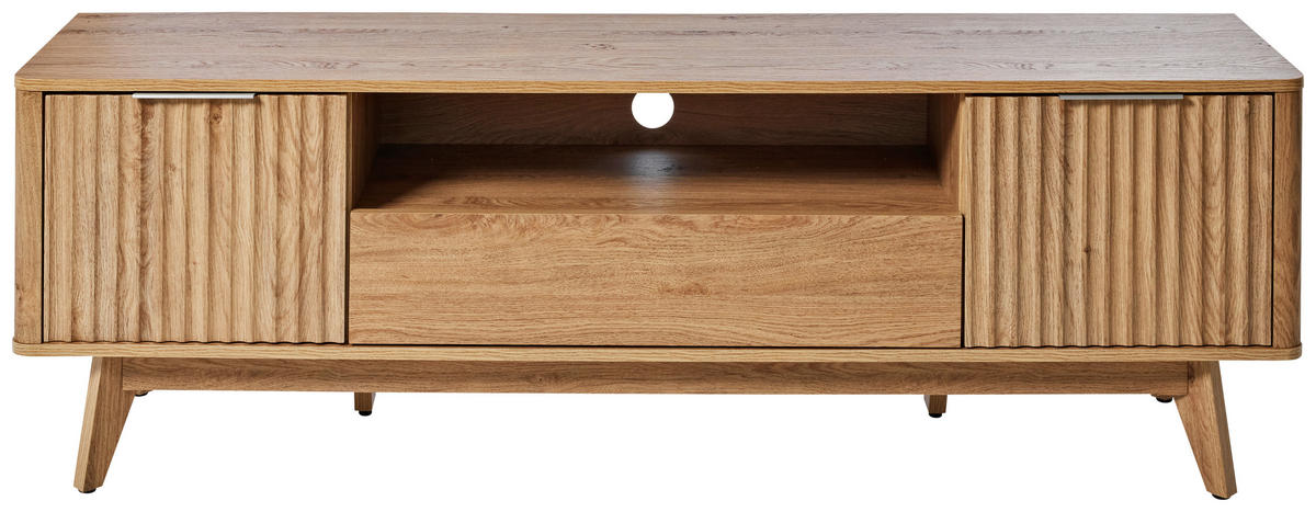 LOWBOARD  in 169,50/54,5/40 cm  - Eichefarben/Silberfarben, Modern, Holzwerkstoff/Metall (169,50/54,5/40cm) - Livetastic