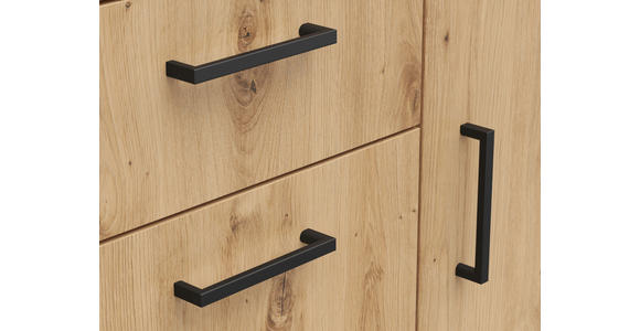 KOMMODE 80/83/40 cm in Eiche Artisan - Anthrazit/Schwarz, MODERN, Holzwerkstoff/Kunststoff (80/83/40cm) - Carryhome